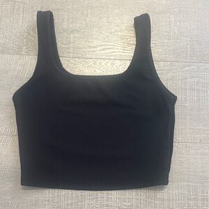 Stylish Black Ribbed Crop Top